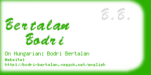 bertalan bodri business card